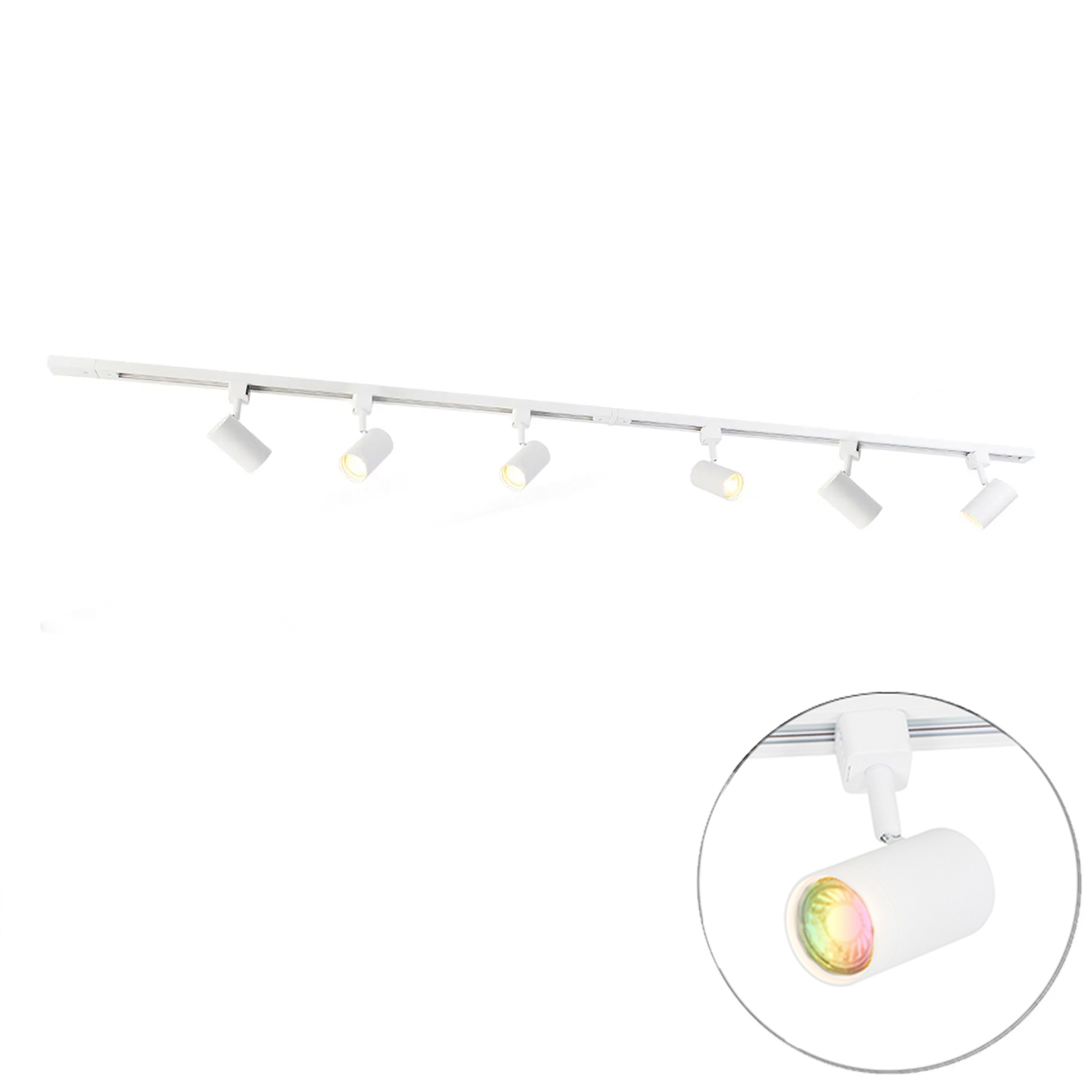 Intelligens sínrendszer 6 fehér spotlámpával, 1 fázisú, 200 cm - Iconic Jeana